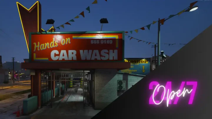 Car Wash MLO exterior with washing area