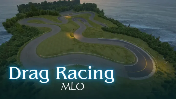 Drag Racing MLO FiveM ocean track with curves and trees