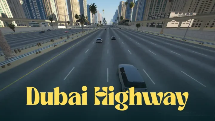 Dubai Highway MLO FiveM with wide road and skyscrapers