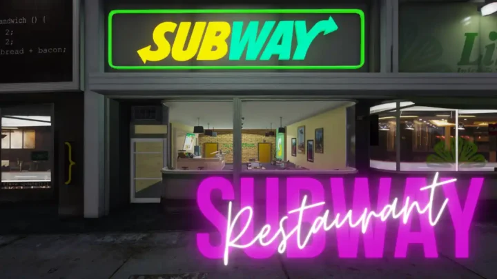 FiveM Subway Restaurant MLO with sandwich counter and dining area in Rockford Hills