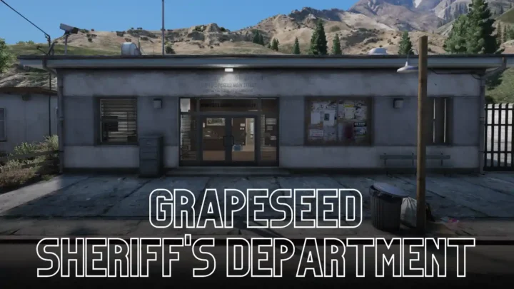 Grapeseed Sheriff’s Department interior with jail cells and police office setup