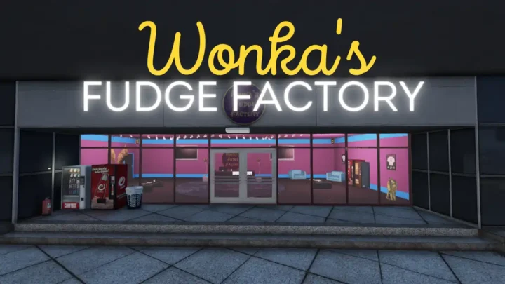 Wonka's Fudge Factory MLO colorful adult entertainment studio interior
