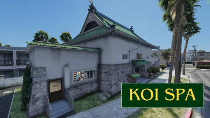 KOI Spa interior with massage beds and sauna