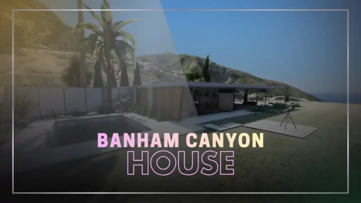Banham Canyon House MLO FiveM MLO FiveM Map luxury modern house exterior poolside view canyon backdrop