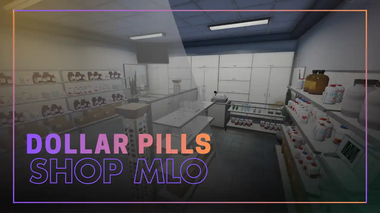 Dollar Pills Shop MLO main thumbnail for FiveM MLO and FiveM Map showing pharmacy interior preview