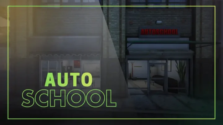 Auto School MLO main thumbnail showing the DMV-style interior for this FiveM MLO and FiveM Map setup