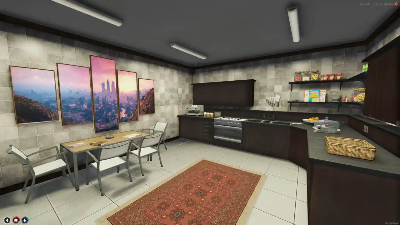 Bean Machine MLO kitchen area with espresso machine and prep counters inside this FiveM MLO and FiveM Map location