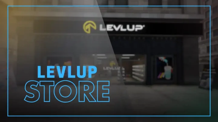 FiveM Levlup Store MLO – modern Vespucci Blvd shop exterior with LEVLUP logo and glass storefront FiveM Map