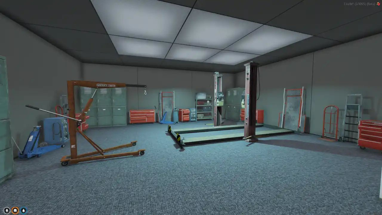 FiveM Luxury Mechanic MLO interior with blue lifts and tools FiveM MLO FiveM Map mechanic shop
