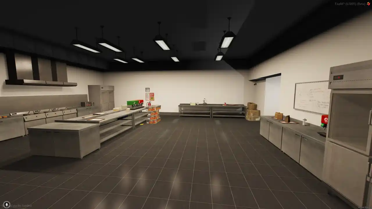 FiveM McDonald MLO stainless kitchen prep room with fryers and counters | FiveM MLO FiveM Map fast food kitchen RP