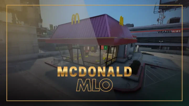 FiveM McDonald MLO main preview fast-food restaurant exterior in Little Seoul | FiveM MLO FiveM Map fast food RP interior