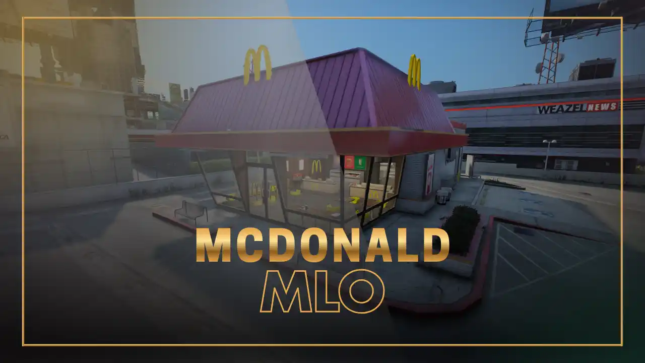 FiveM McDonald MLO main preview fast-food restaurant exterior in Little Seoul | FiveM MLO FiveM Map fast food RP interior