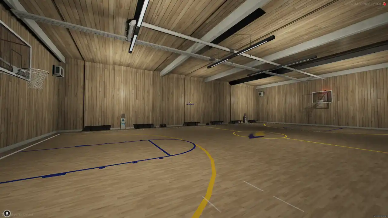 LA Fitness Gym MLO basketball court with wooden flooring and sports lighting | FiveM MLO FiveM Map indoor sports area
