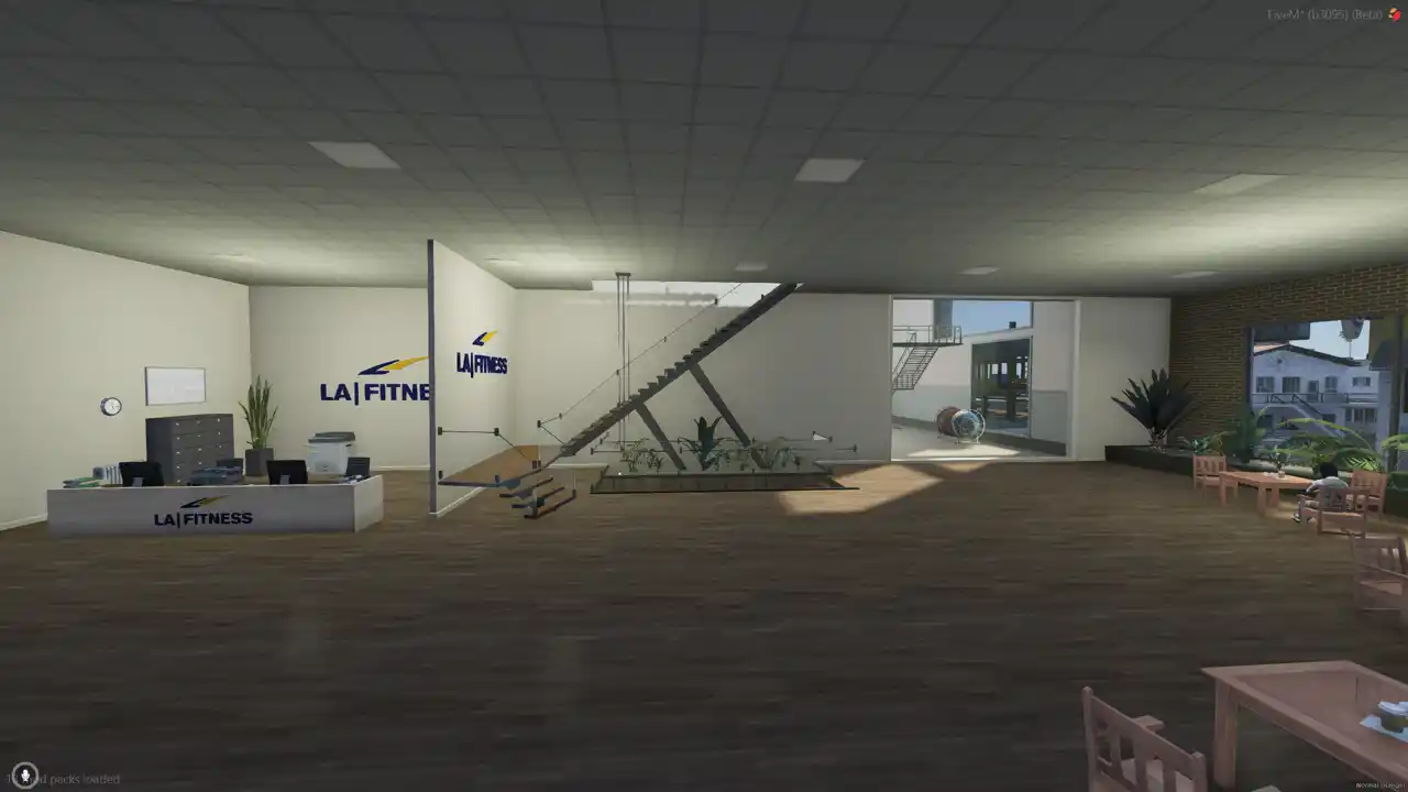 LA Fitness Gym MLO reception lobby with floating staircase and gym entrance | FiveM MLO FiveM Map fitness center