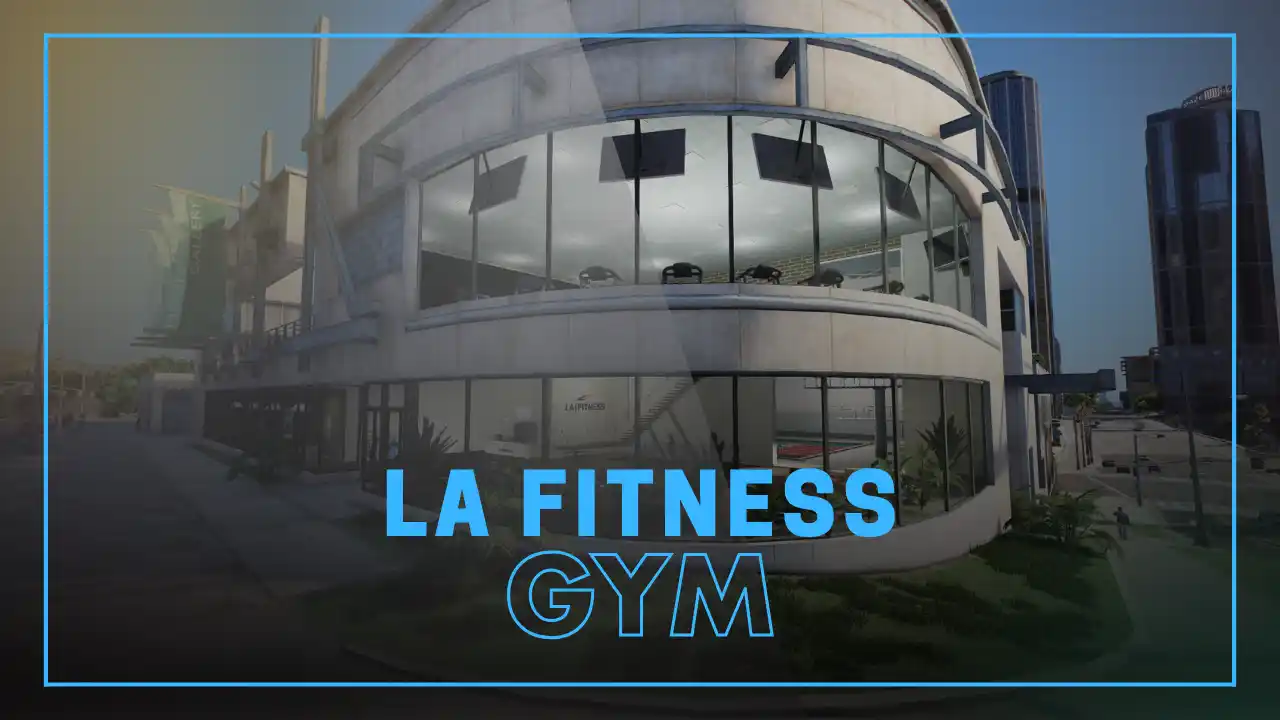 LA Fitness Gym MLO exterior curved glass building in Alta with modern fitness complex | FiveM MLO FiveM Map gym interior