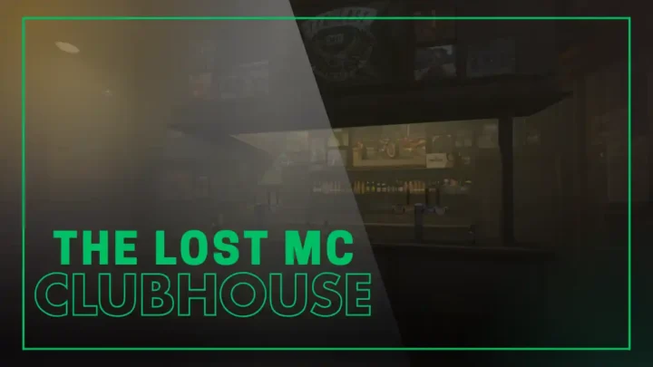 Alt Text: The Lost MC Clubhouse MLO main thumbnail for FiveM MLO and FiveM Map showing gritty biker clubhouse entrance graphic